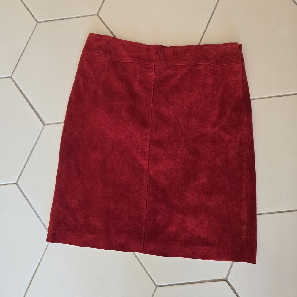 vintage y2k express red suede mini skirt